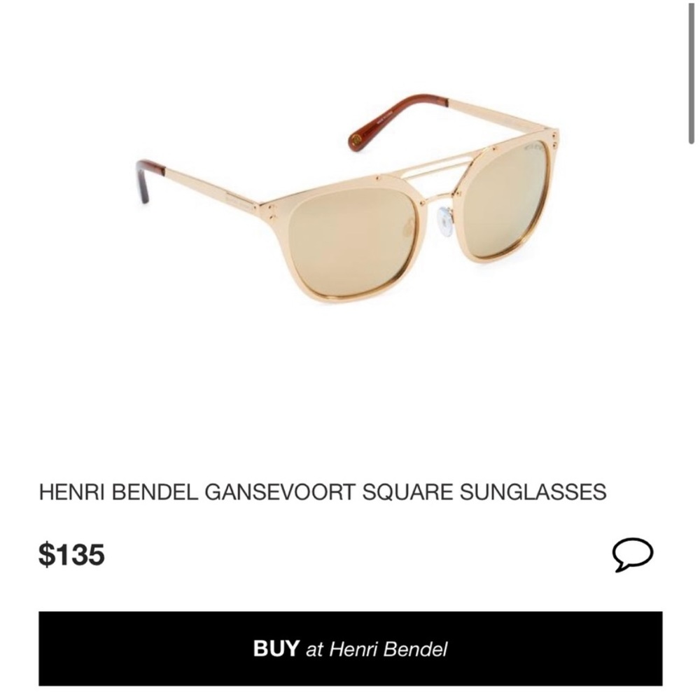 Henri Bendel Gansevoort Square Street Gold Sunglasses